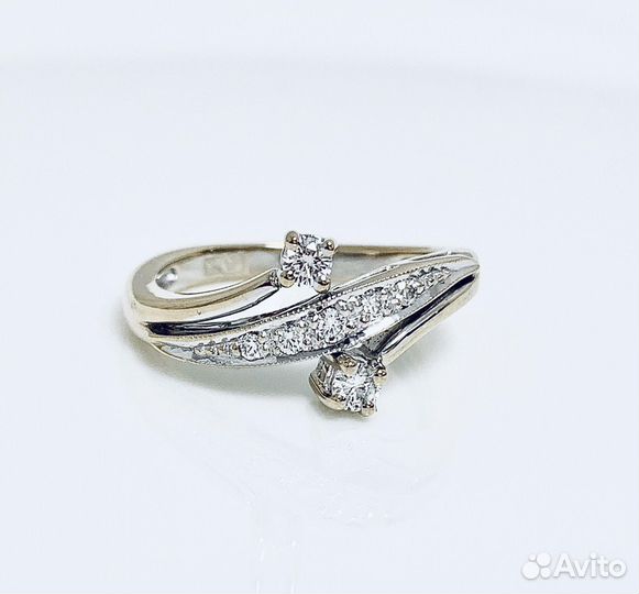 Кольцо из белого золота с бриллиантами 750 проба