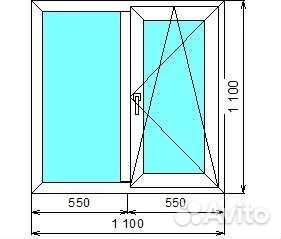 Окна пвх готовые 1100*1100