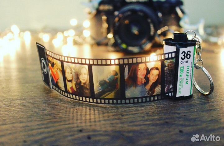 Ретро брелок фотопленка с фотографиями