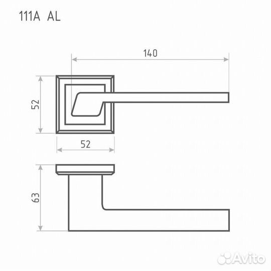 Ручка дверная nora-M 111К AL старая бронза