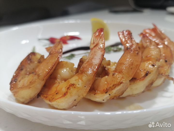 Семга охлажденная/креветки тигровые