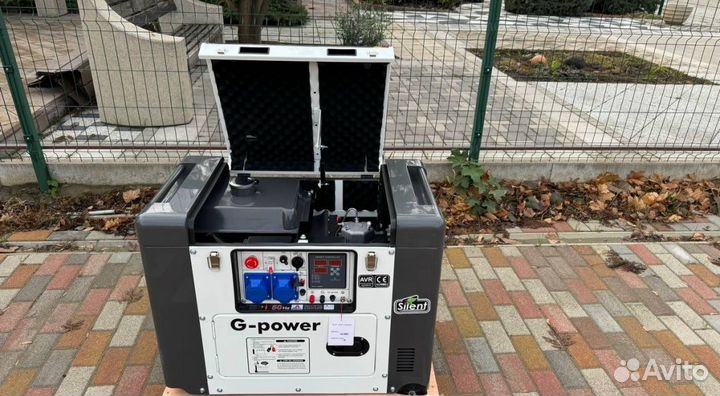 Дизельный генератор 10 кВт g-power однофазный