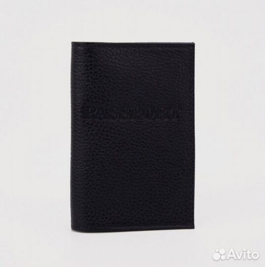 Обложка для паспорта кожа чёрный Россия