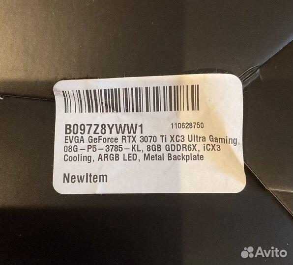 Evga GeForce RTX 3070 Ti новая видеокарта
