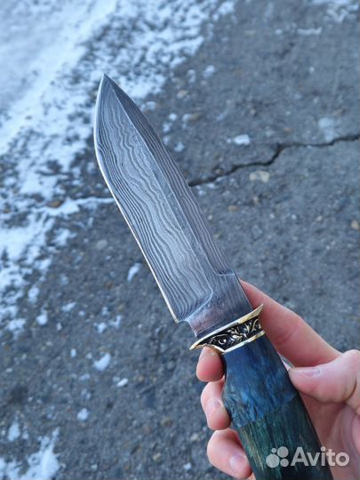 Нож охотничий из дамасской стали новый