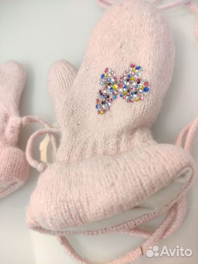 Варежки Chobi Италия + Шапочка и шарф шерсть р.50