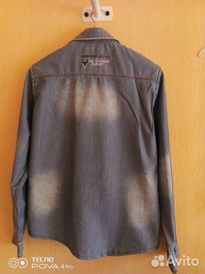 Джинсовая рубашка мужская
