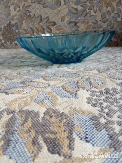 Ваза для фруктов цветное стекло СССР