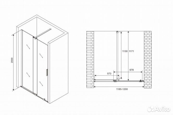 Душевая дверь Abber Komfort AG90120 120