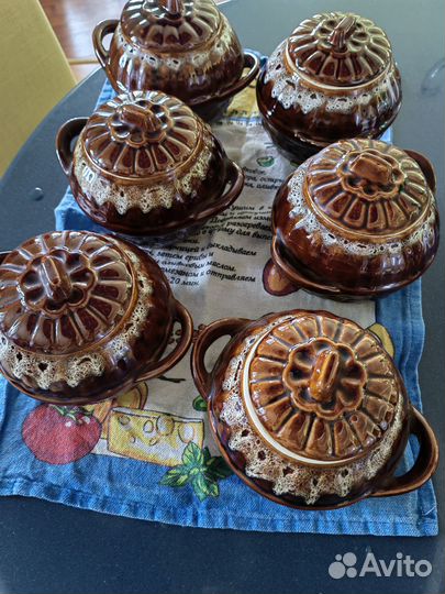 Керамические горшки для запекания 6 шт