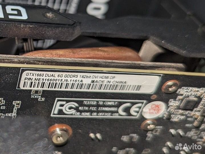 Видеокарта Nvidia gtx 1660 6gb от Palit