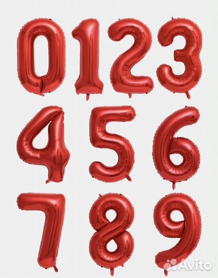 Воздушный фольгированный шар цифра, 102-106 см