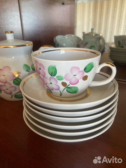 Сервиз чайный Кузяевский фарфоровый СССР