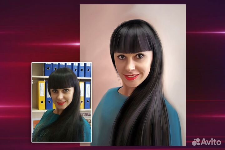 Портрет по фото. Печать на холсте