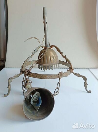 Люстра бронза, лампа с абажуром, винтаж СССР