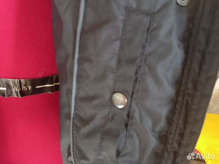 Черный пуховик женский 46разм флис воротник