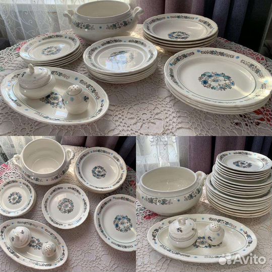 Столовые сервизы, сервировочные блюда, тарелки