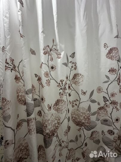 Штора для ванной тканевая на люверсах