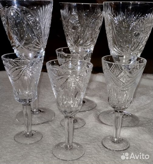 Фужеры и стаканы хрустальные СССР