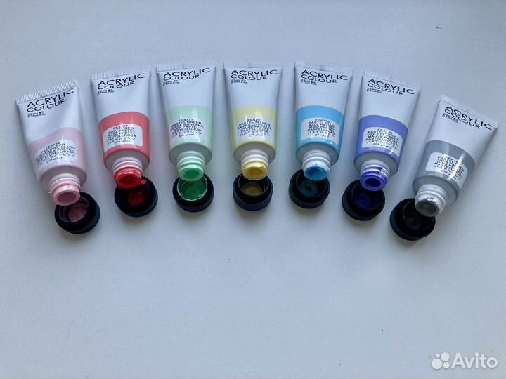 Набор акриловых красок Brauberg пастель 7 шт