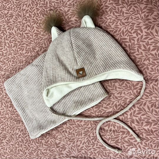 Набор шапка и снуд б/у