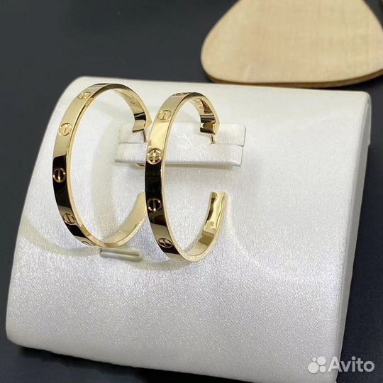 Cartier Love сережки из желтого золота