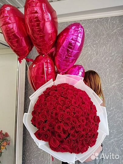 Крупные розы 70 см