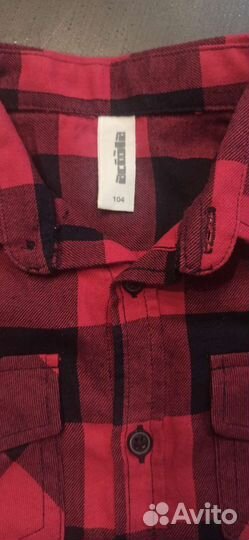 Фланелевая рубашка в клетку р 104