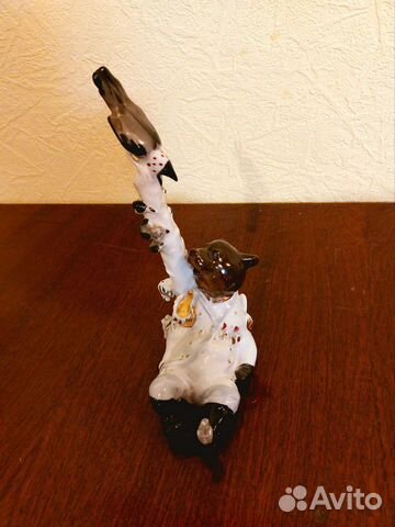 Статуэтка медведь на воеводстве, фарфор СССР 1967г
