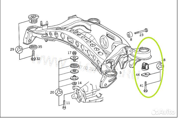 Сайлентблоки задней балки Mercedes E w210 задние