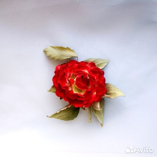 Брошь роза из бархата(2 цвета)