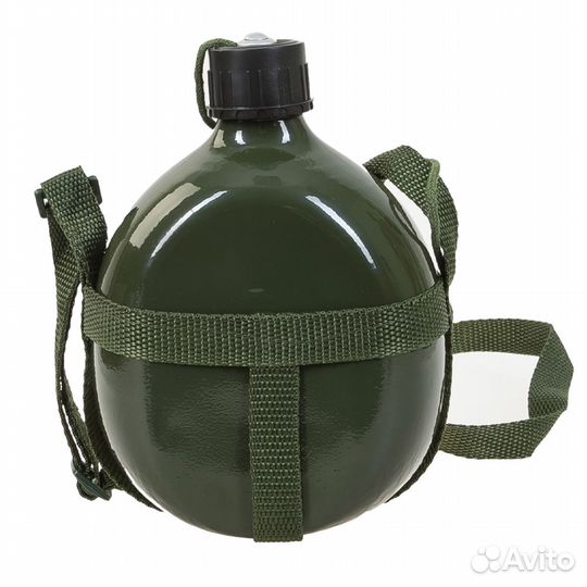 Фляжка Армейская с ремнем 1л (зеленая)