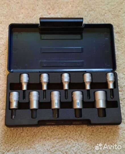 Набор торцевых шестигранных головок от 4 до 19 мм
