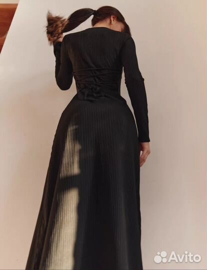 Платье лапша с завязками вечернее