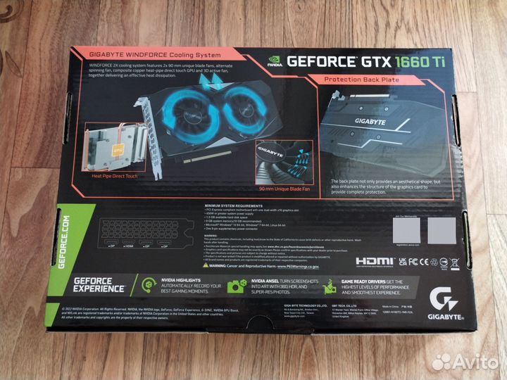 Видеокарта GTX 1660ti 6GB