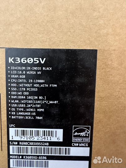 Asus Vivobook 16X, i9(13900h) /RTX4050/16/1TB