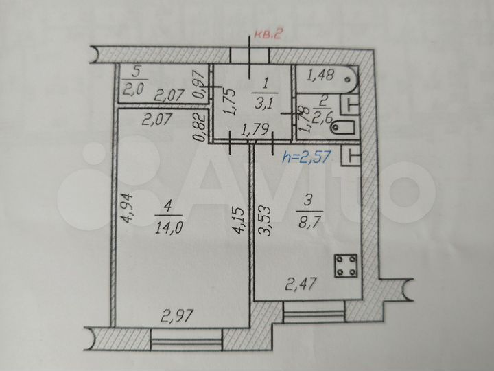 1-к. квартира, 30,4 м², 1/5 эт.