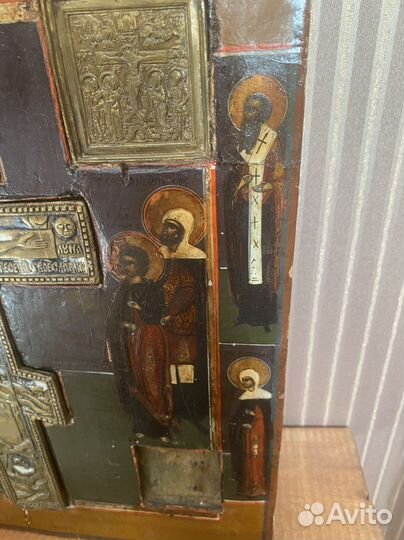 Икона Распятие Христово с врезками