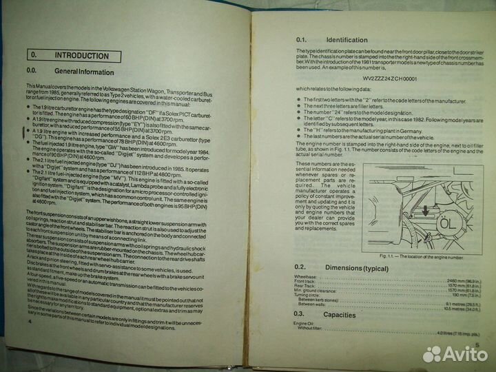 Volkswagen transporter T2 VAG Service Russek 1985