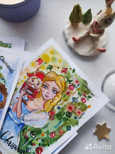 Открытки ручной работы акварель