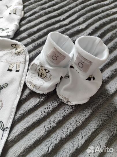 Комплект mjolk мьёльк кокон,пинетки,шапочка