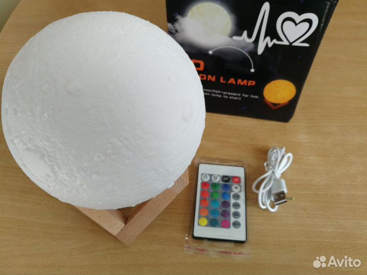 Светильник Луна, большая+подставка, пульт, Акб