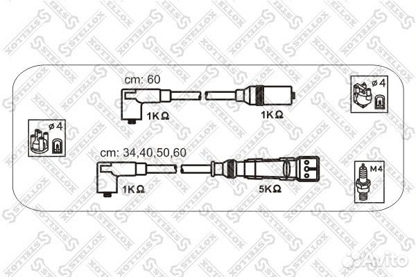 К-кт проводов VW Passat 1.8/2.0 90 1038085SX