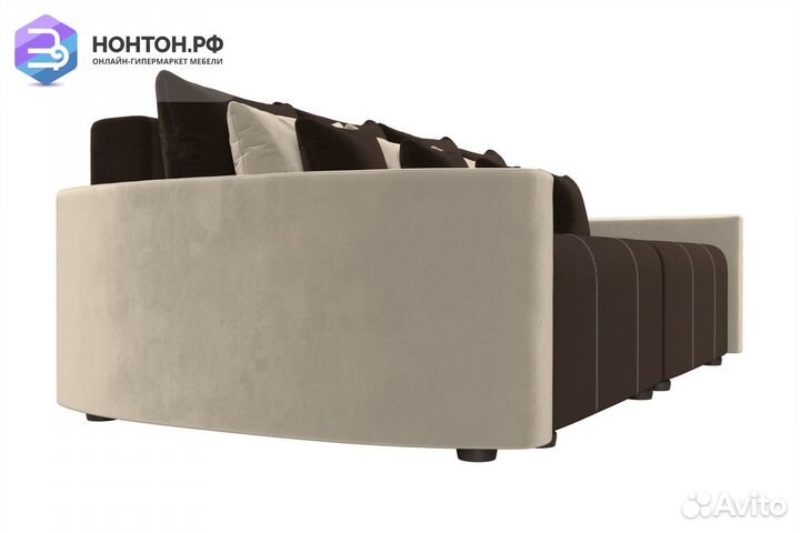 Диван еврокнижка Бристоль микровельвет коричневый