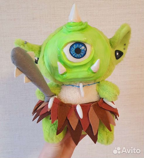 Циклоп, игрушка ручной работы, смешанная техника