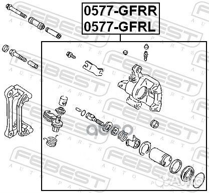 Суппорт тормозной зад прав 0577gfrr Febest