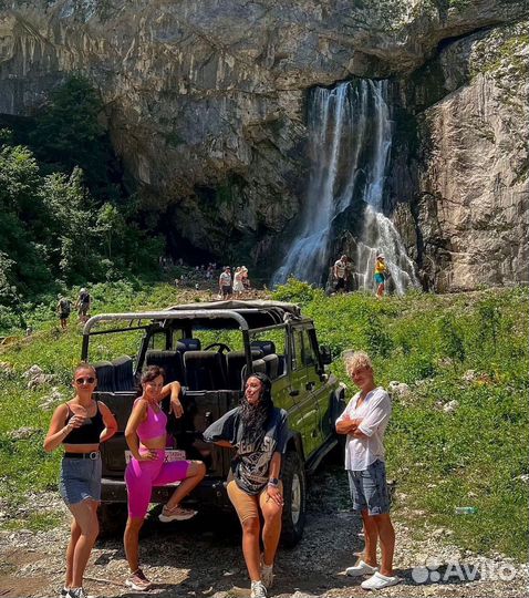 Джип-тур Абхазия: озеро Рица, Гегский водопад