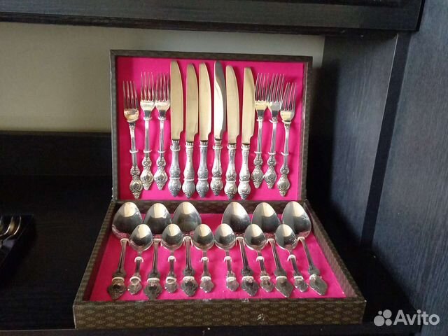 Столовый набор из мельхиора посеребренный