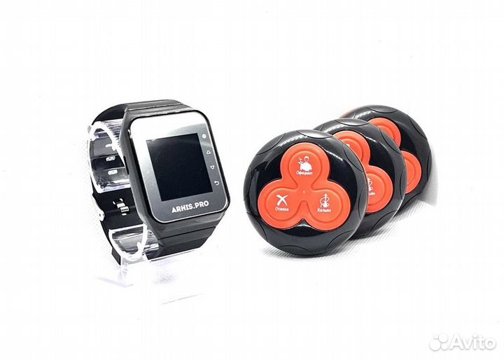 Кнопка вызова официанта с часами для кафе, баров