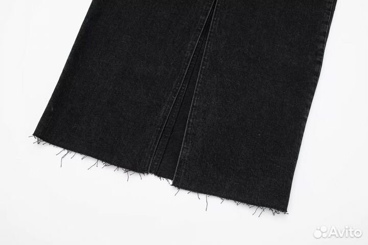 Новая Джинсовая юбка макси с разрезом 44-46